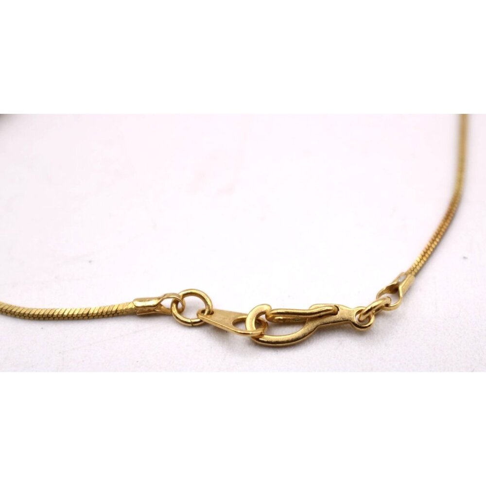 Dainty Gold-Tone Faux Pearl Station Necklace Vintage Delicate 24" Snake Chain - Picture 6 of 10